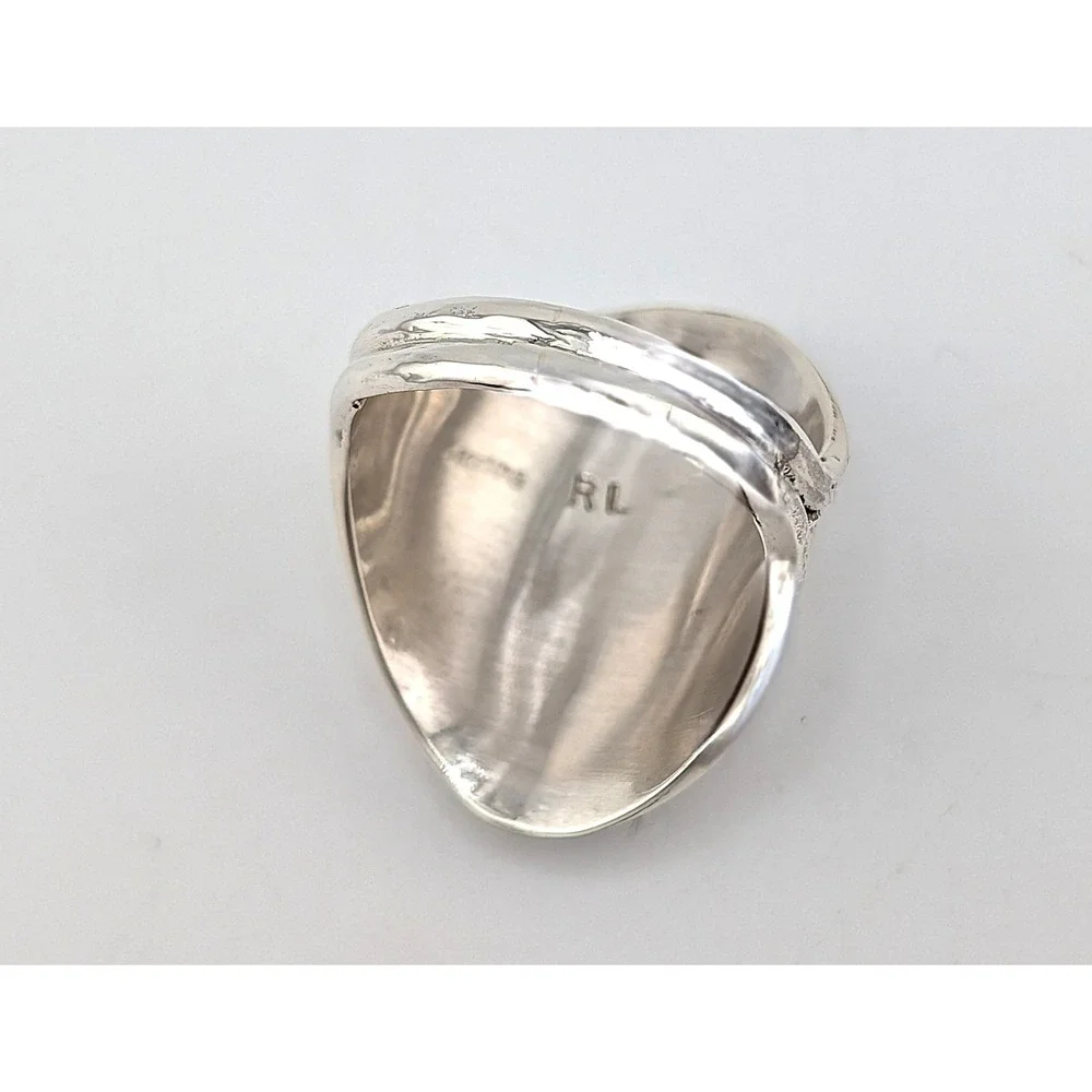 Navajo Men's Ring Sterling Turquoise Coral by J. Begay 13.5 Southwest Artisan*** - Picture 6 of 9
